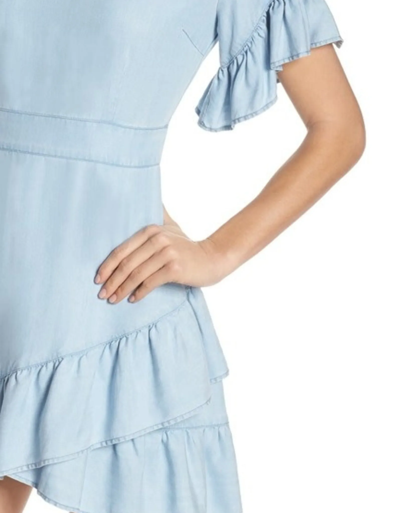   Chambray Ruffle Dress