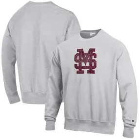 Champion Mississippi State Bulldogs Heathered Gray Vault Logo Reverse Weave Pullover Sweatshirt