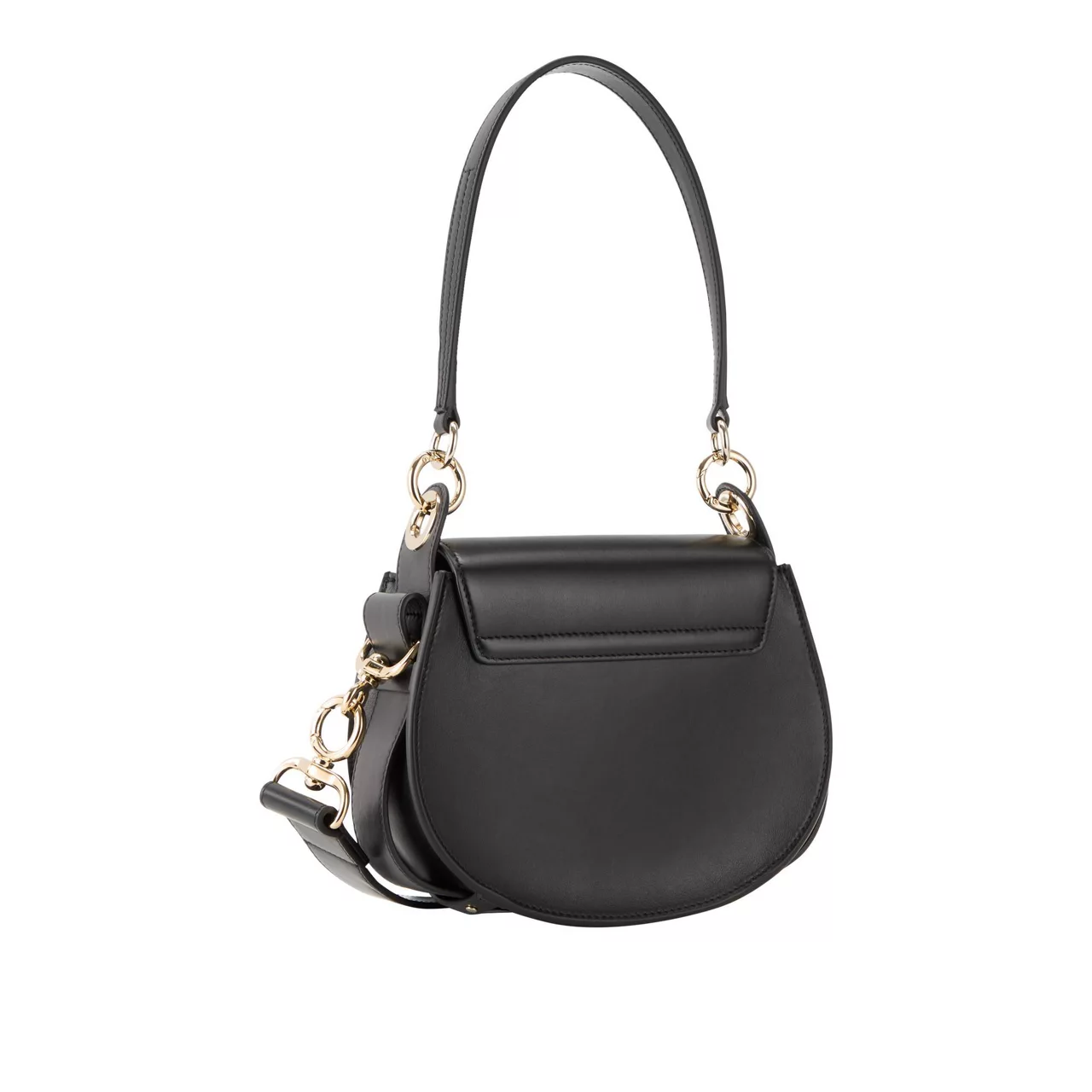 CHLOÉ The Sustainable Edit Tess Leather Saddle Bag - Black