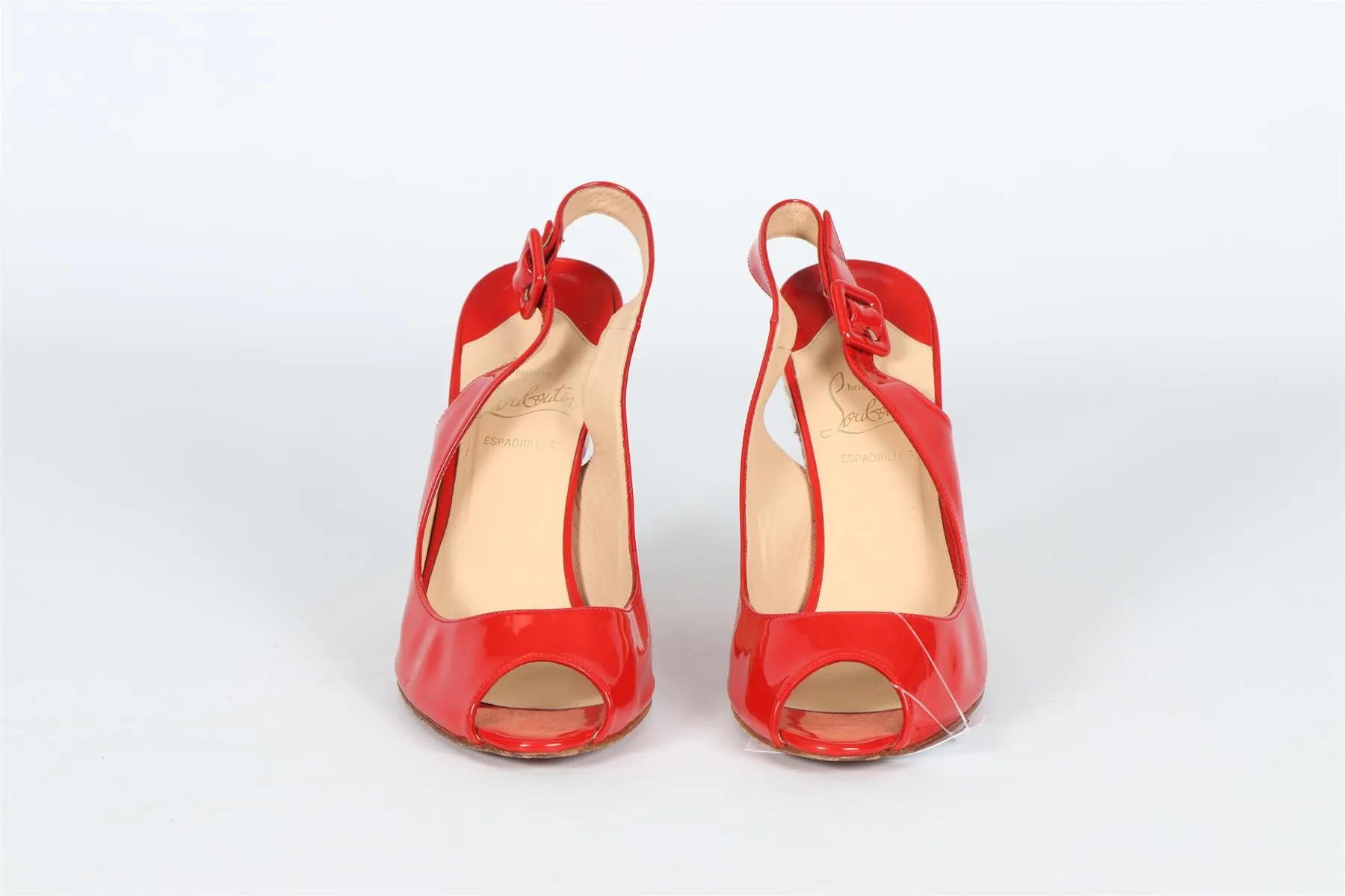 CHRISTIAN LOUBOUTIN PATENT LEATHER WEDGE SANDALS EU 39 UK 6 US 9