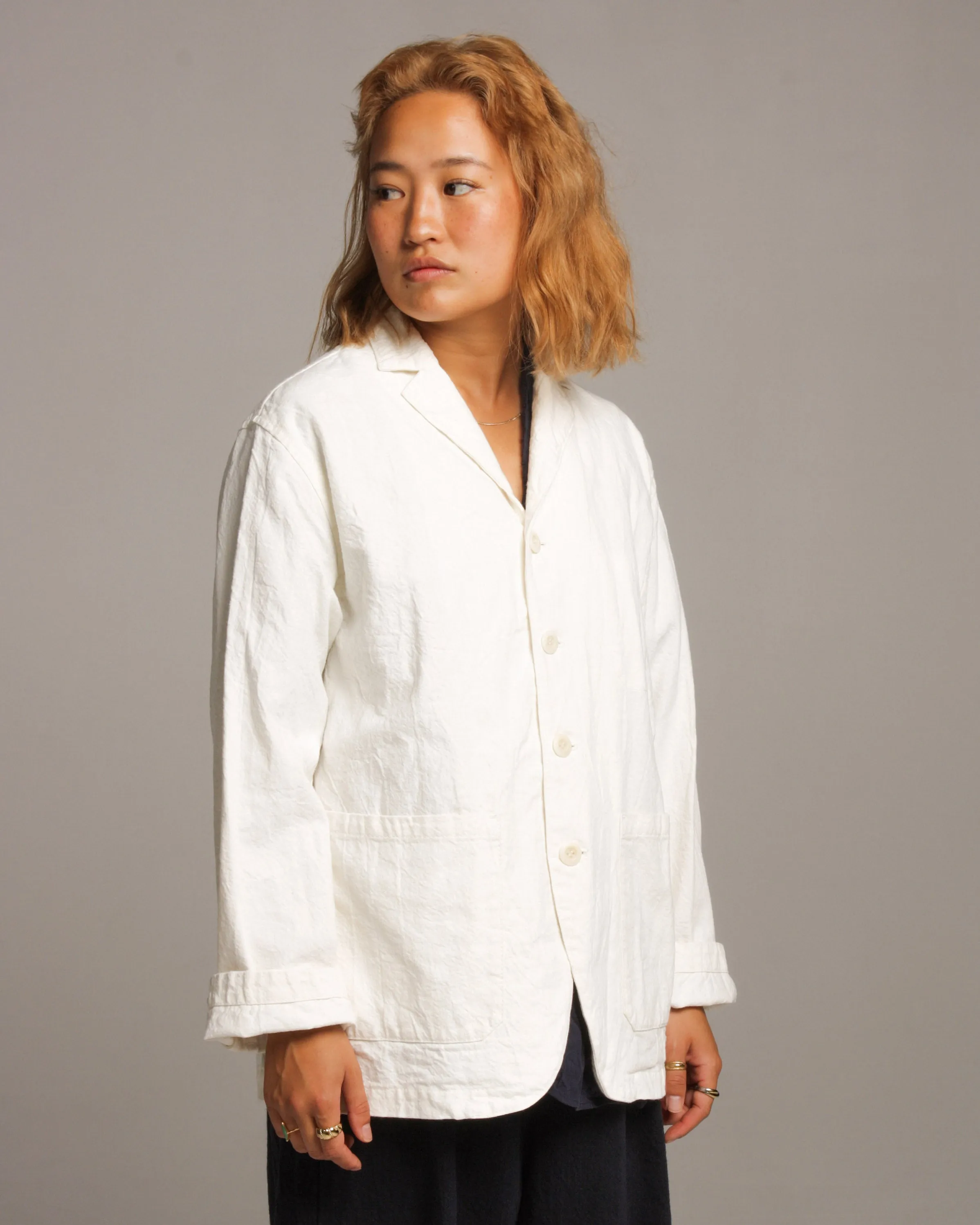 Classic Ivory Linen Jacket