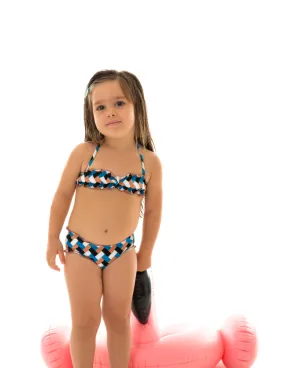 Colorful Bikini Bandeau For Girl - Geometric Kids