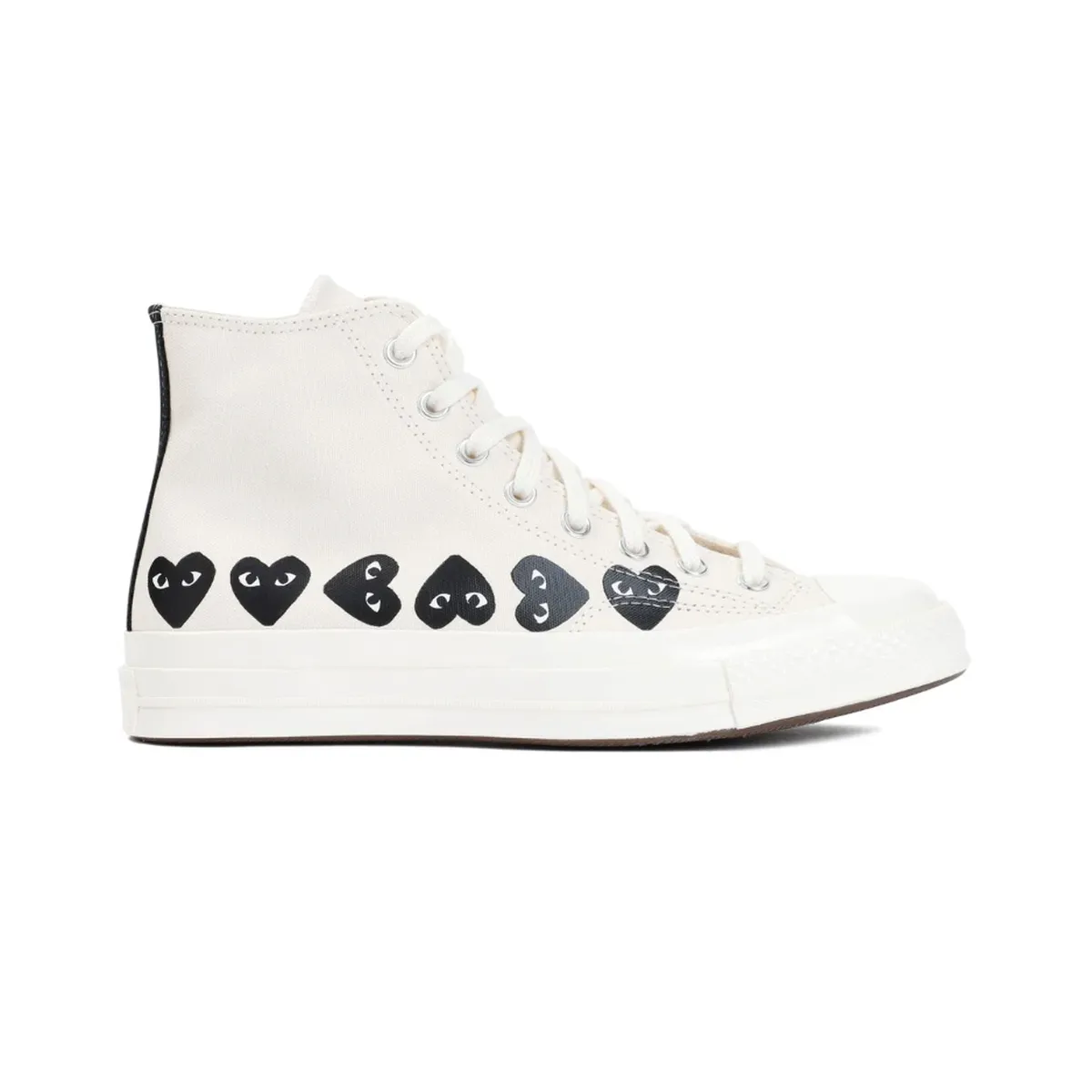 Comme Des Garcons White High-Top Play Sneakers