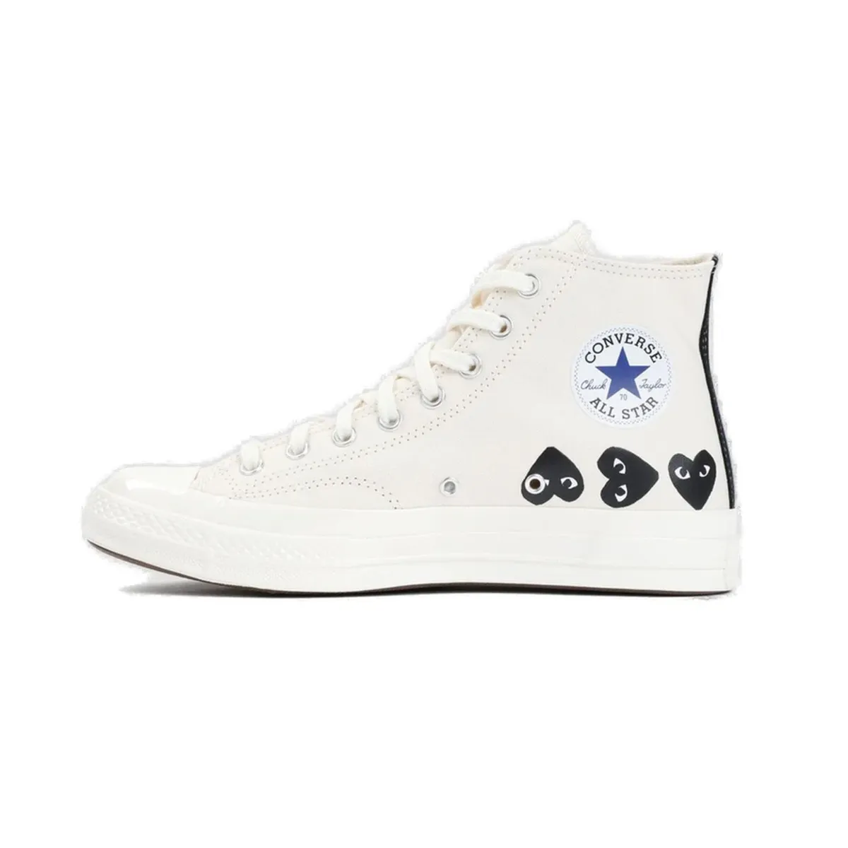 Comme Des Garcons White High-Top Play Sneakers