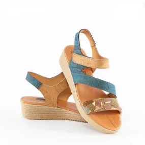 Cork Sandals Marble & Blue| Made in Portugal | Vegan