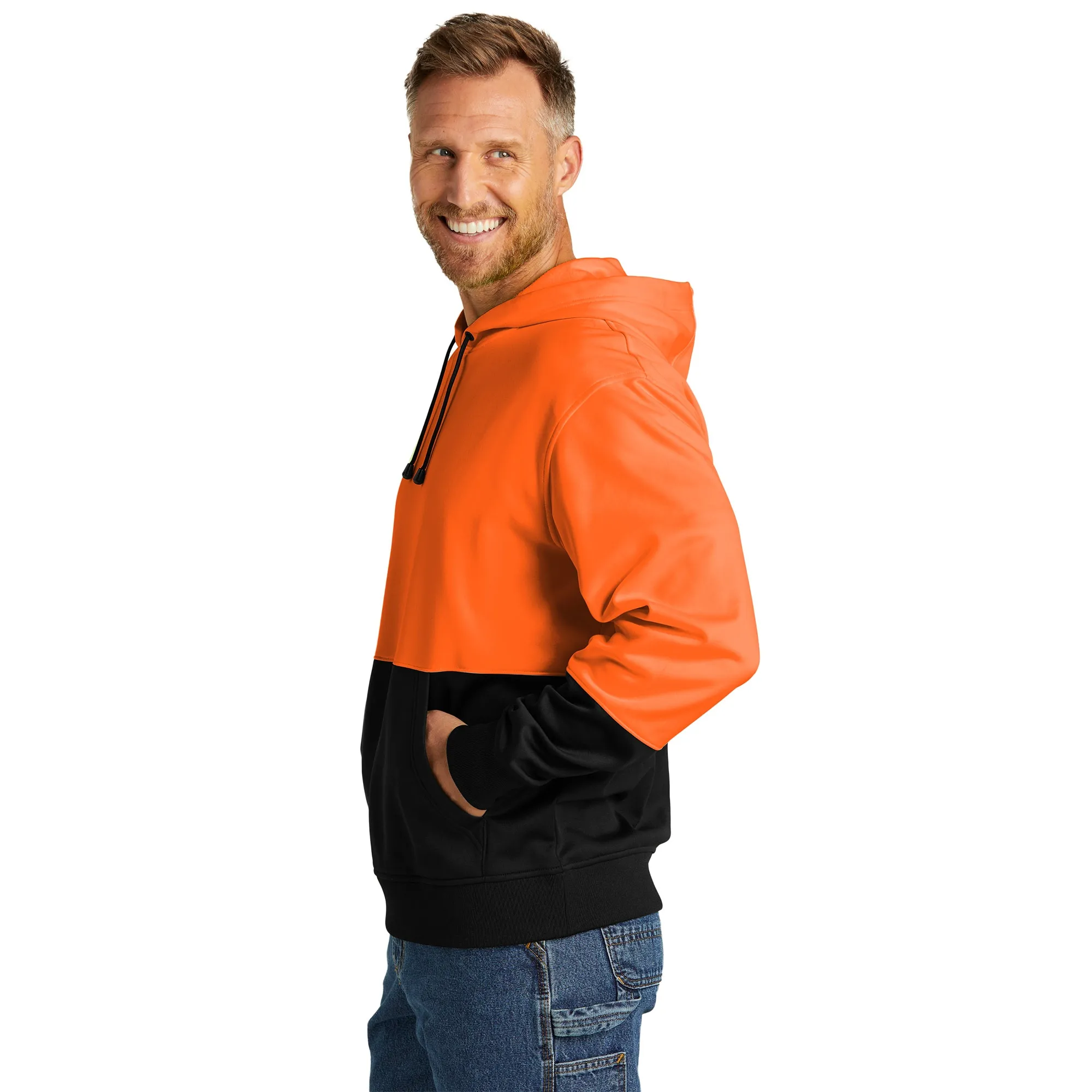 CornerStone CSF01 Enhanced Visibility Fleece Pullover Hoodie - Orange