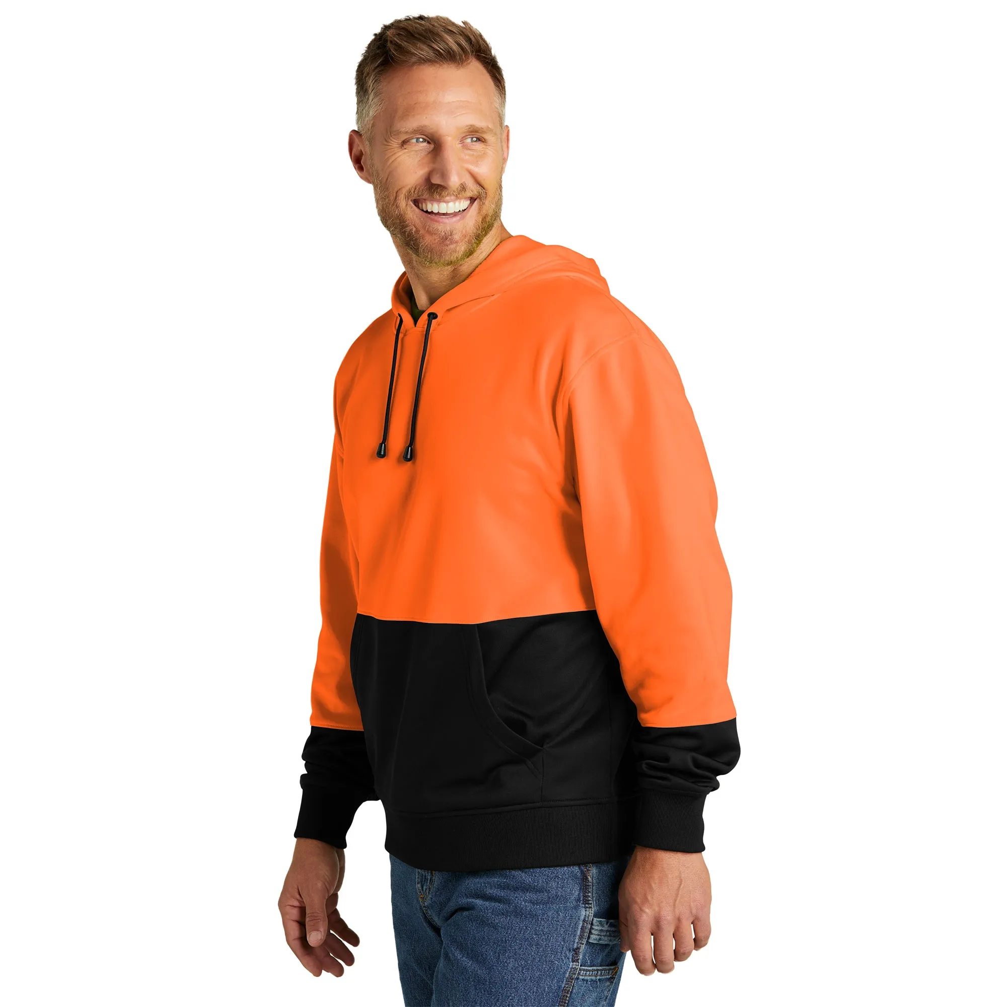 CornerStone CSF01 Enhanced Visibility Fleece Pullover Hoodie - Orange