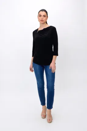 Cowl Neck Pullover With Ring Style 241241