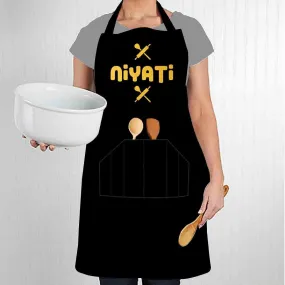 Custom Cooking Apron for Women With Add Your Text - Spoon