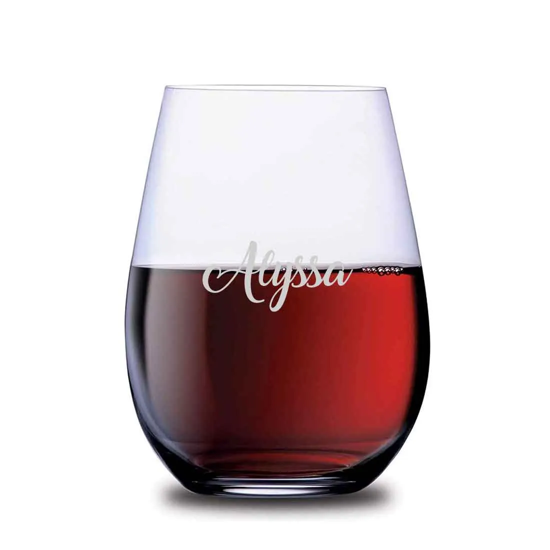 Custom Wine Glass with Name Engraved on Stemless  Cocktail / Whiskey Glass 400 ML