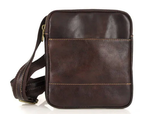 Dark brown leather bag paolo