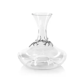 Davos Glass Wine Decanter w/ Pewter Antler