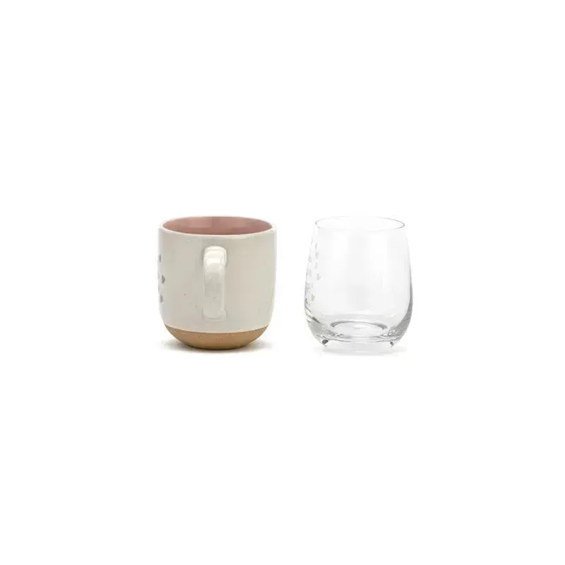 Demdaco - Mug And Wine Glass Set, When Baby Wakes/Sleeps