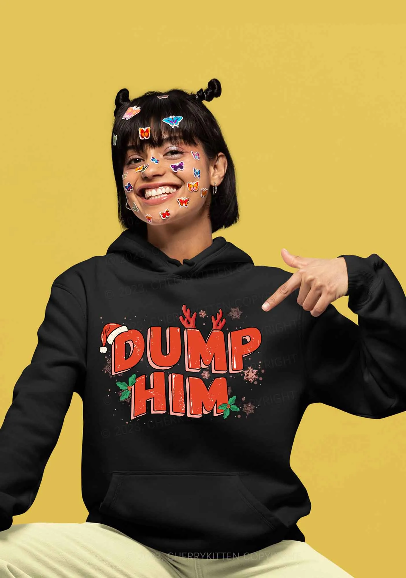 Dump Him Christmas Y2K Hoodie Cherrykitten