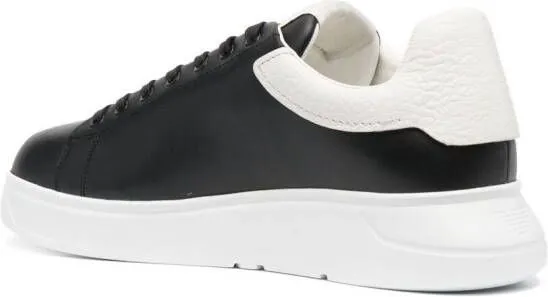 Emporio Armani signature logo-print leather sneakers Black