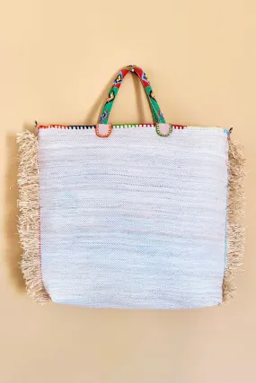 En Shallah, Embroidered Raffia Bag M  