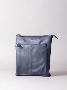 Enderby Leather Cross Body Bag in Navy