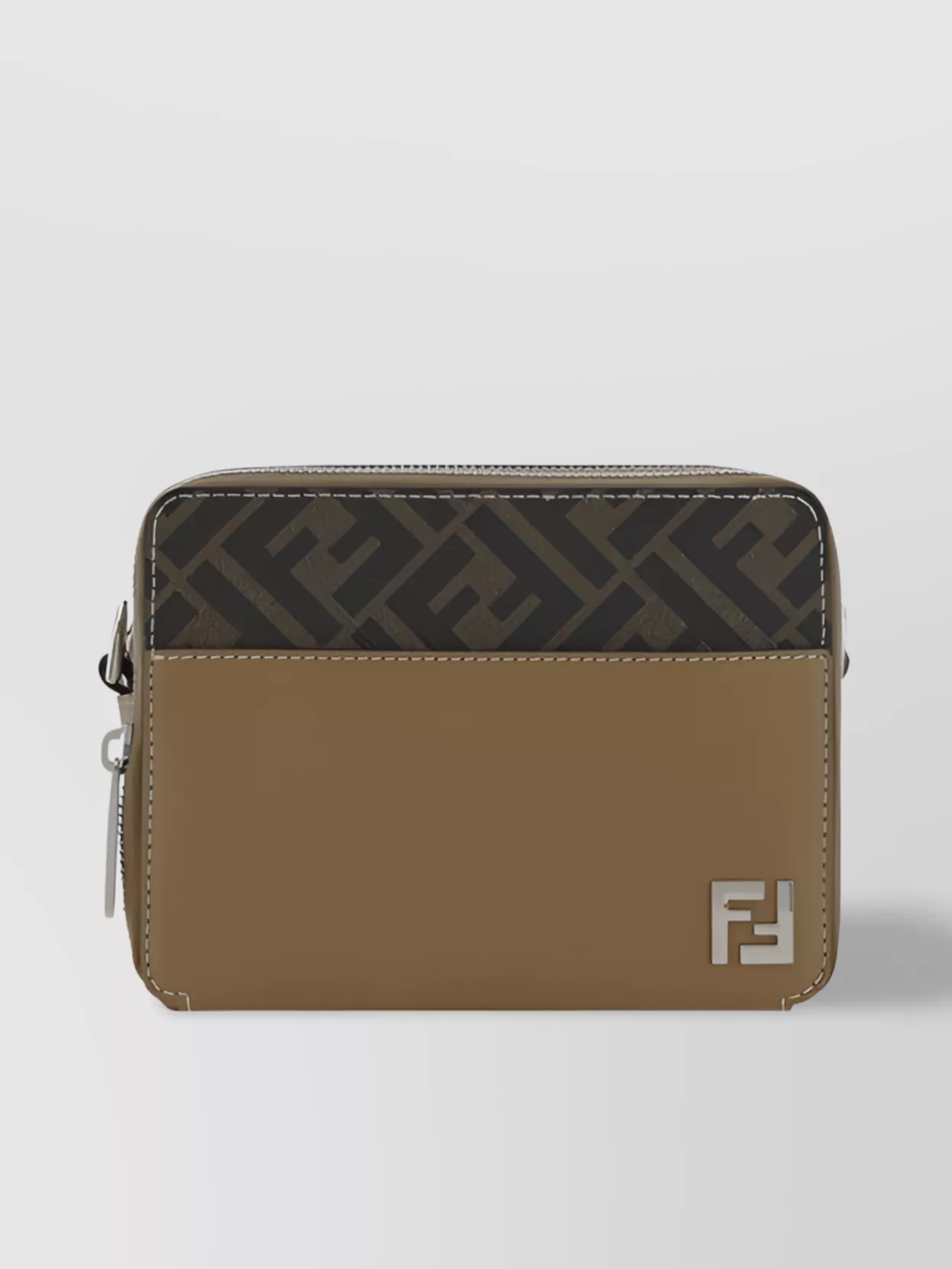 Fendi   Jacquard print leather shoulder bag