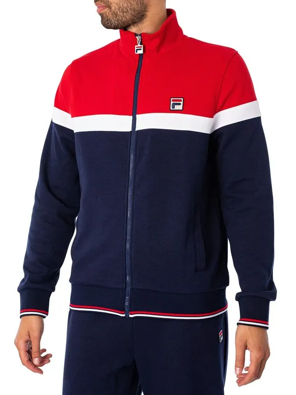 Fila Umar Colour Block Track Jacket - Navy/Equestrian Red/White