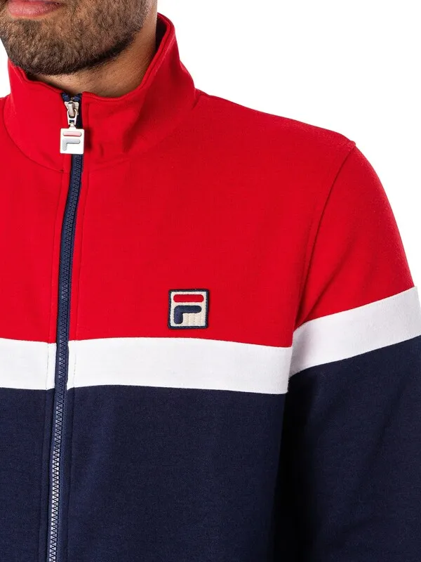 Fila Umar Colour Block Track Jacket - Navy/Equestrian Red/White