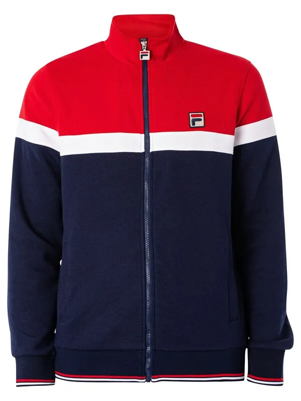 Fila Umar Colour Block Track Jacket - Navy/Equestrian Red/White