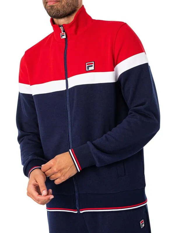 Fila Umar Colour Block Track Jacket - Navy/Equestrian Red/White