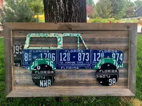 Florida Vintage Ford Bronco License Plate Art