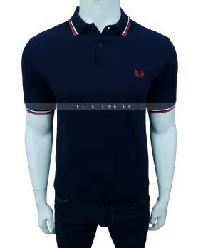 FP Tipped Collar Navy Blue Polo