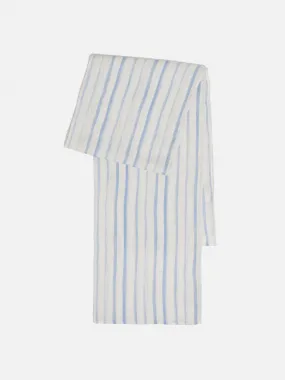 French Linen Stripe Scarf | Blue