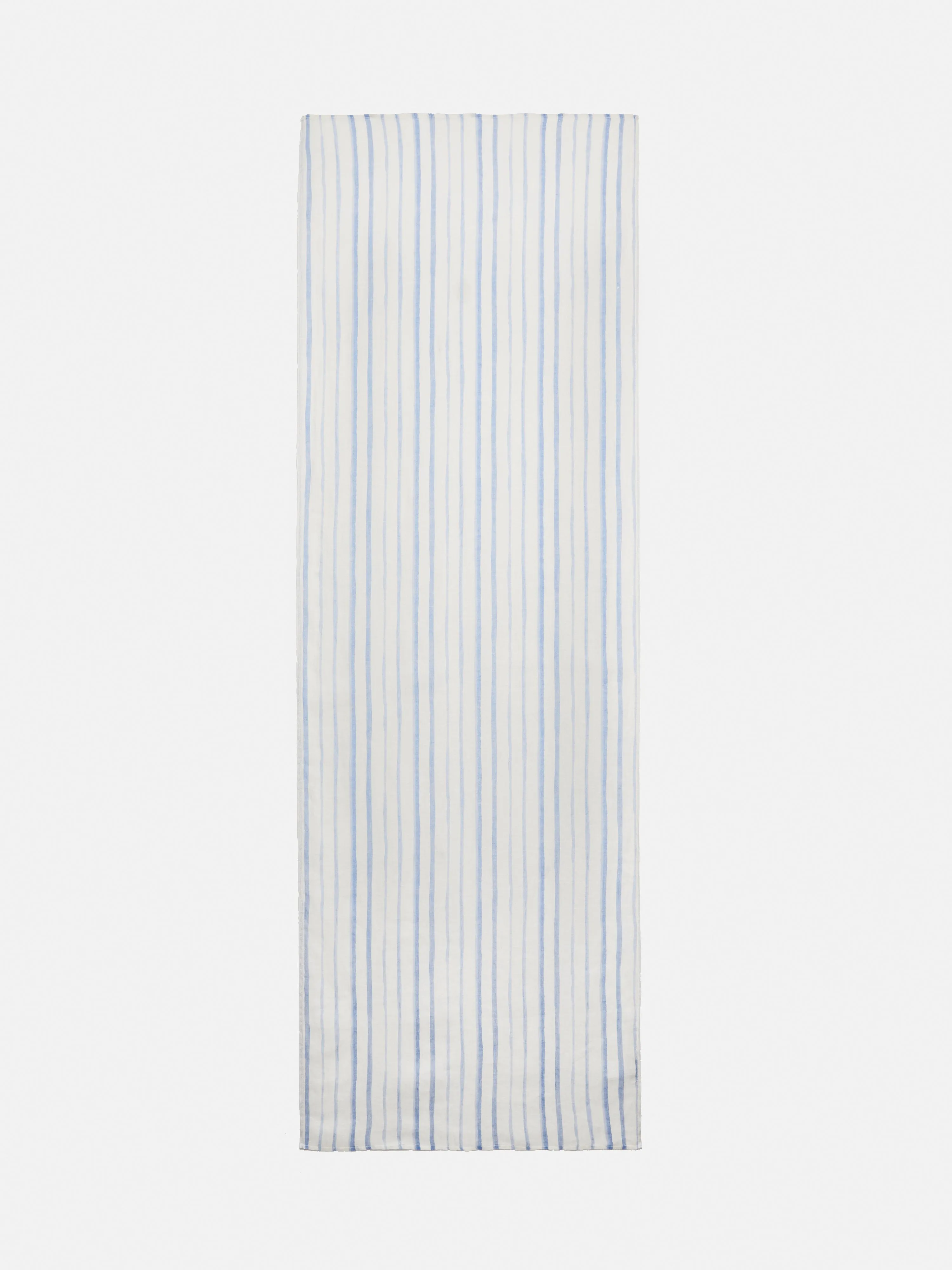 French Linen Stripe Scarf | Blue