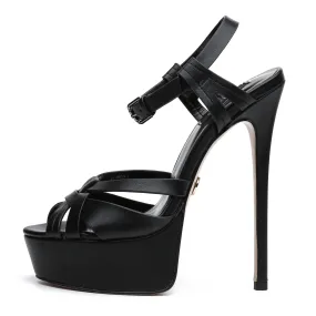 Giaro KORI BLACK MATTE SANDALS