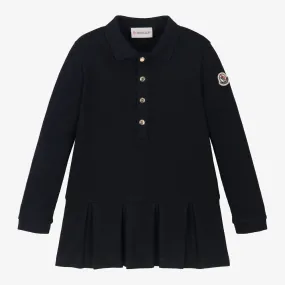 Girls Navy Blue Cotton Polo Dress