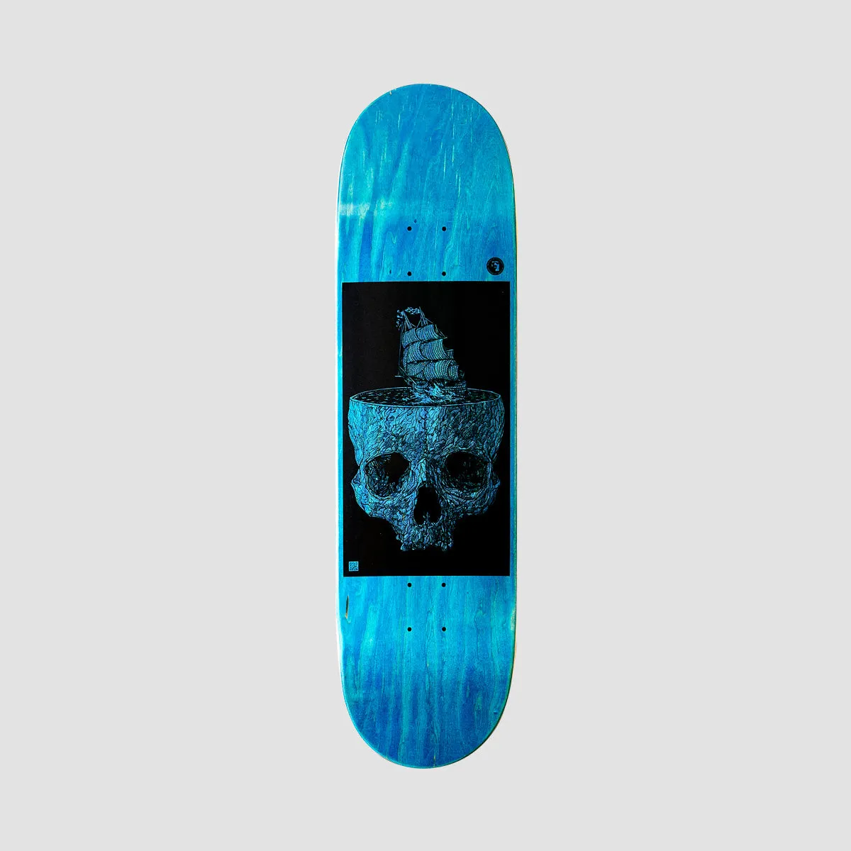 Heathen Stormy Seas on Taperhead Skateboard Deck Blue - 8.5"