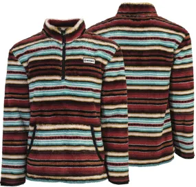 Hooey Red/Turquoise Serape Fleece Pullover for Women