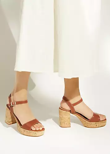 Jodi Tan Cork-Platform Heeled Sandals by Dune London | Look Again