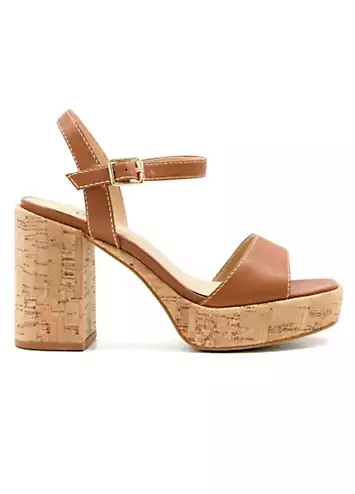 Jodi Tan Cork-Platform Heeled Sandals by Dune London | Look Again