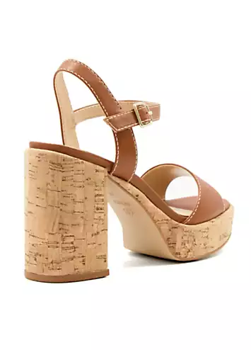 Jodi Tan Cork-Platform Heeled Sandals by Dune London | Look Again