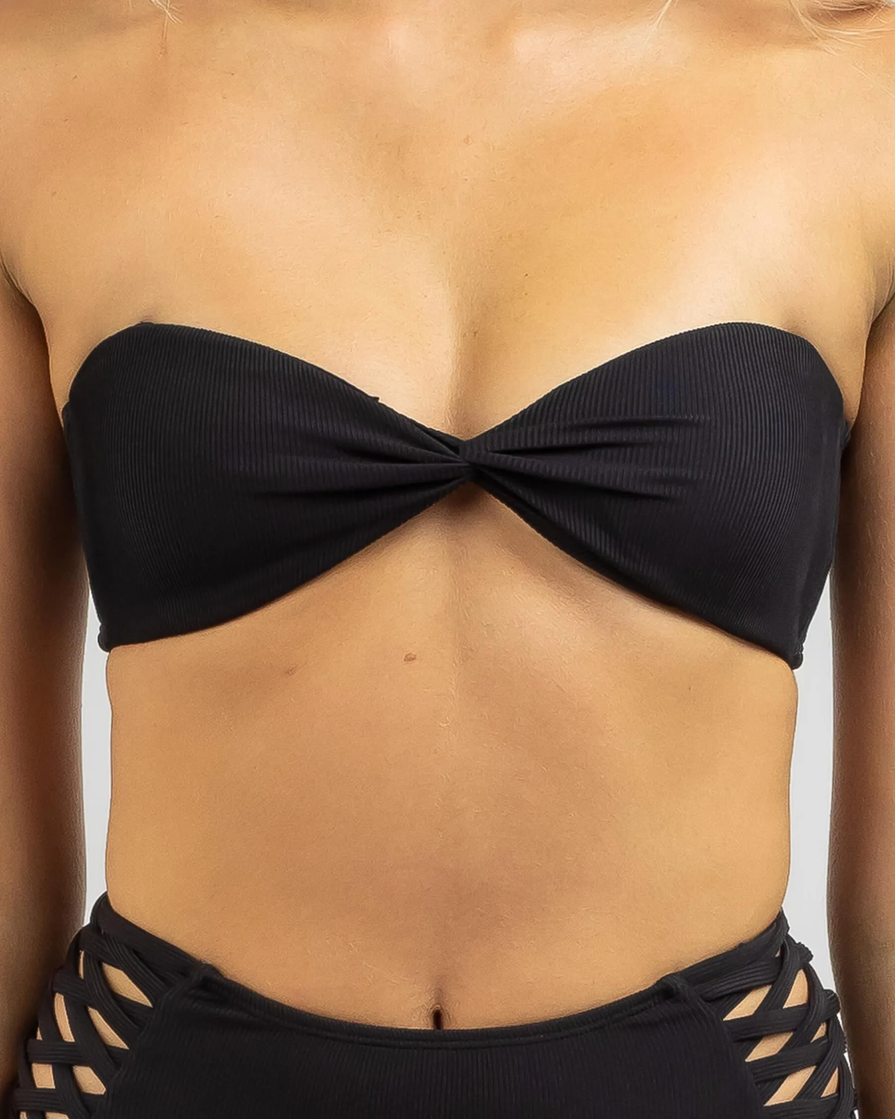 Kaiami Alexis Rib Twist Bandeau Bikini Top