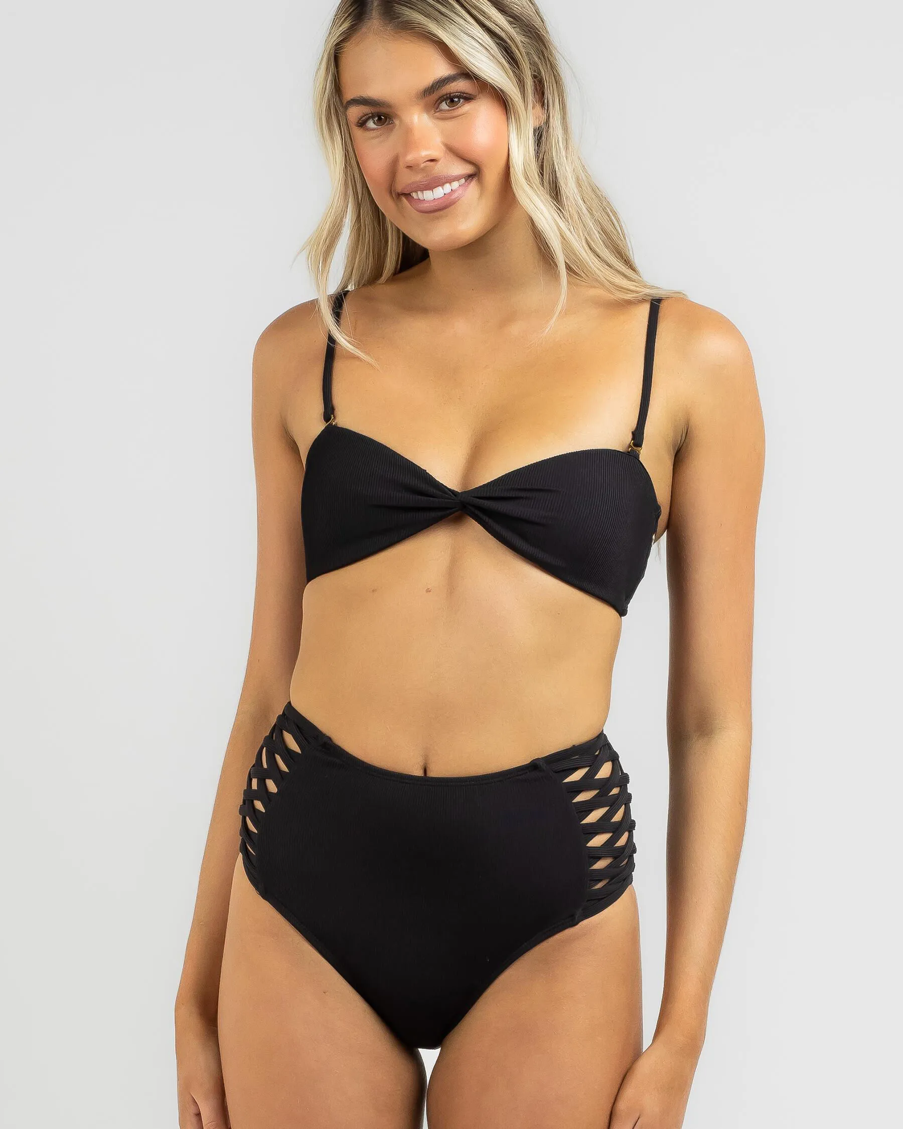 Kaiami Alexis Rib Twist Bandeau Bikini Top