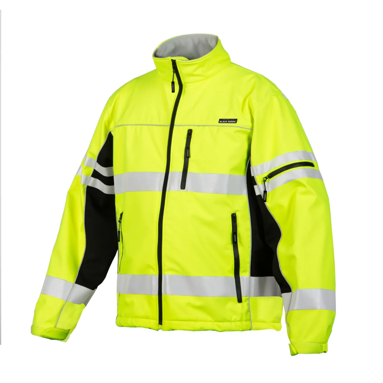 Kishigo Soft Shell Safety Jacket Premium Black Series JS137 Lime