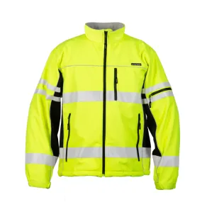 Kishigo Soft Shell Safety Jacket Premium Black Series JS137 Lime