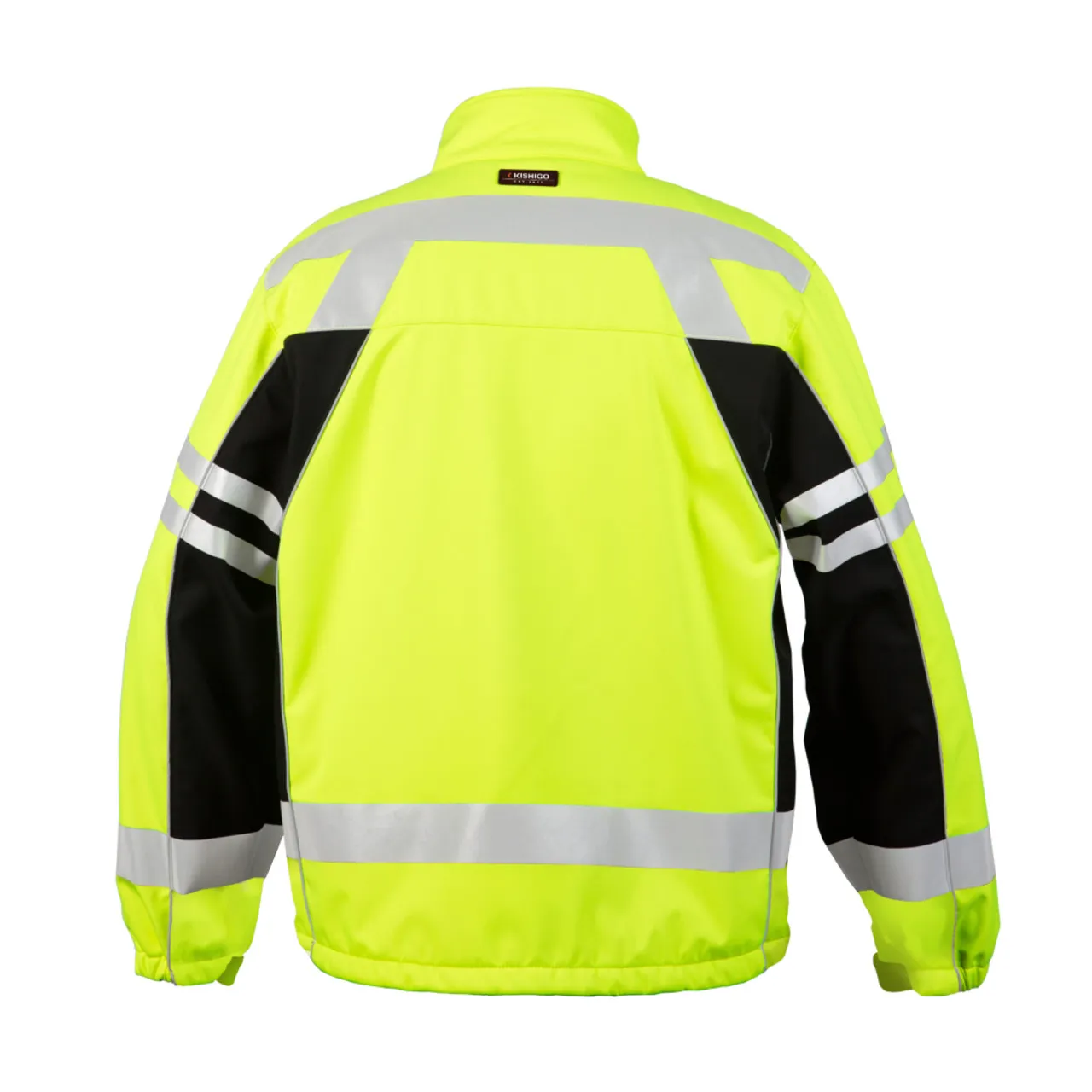 Kishigo Soft Shell Safety Jacket Premium Black Series JS137 Lime