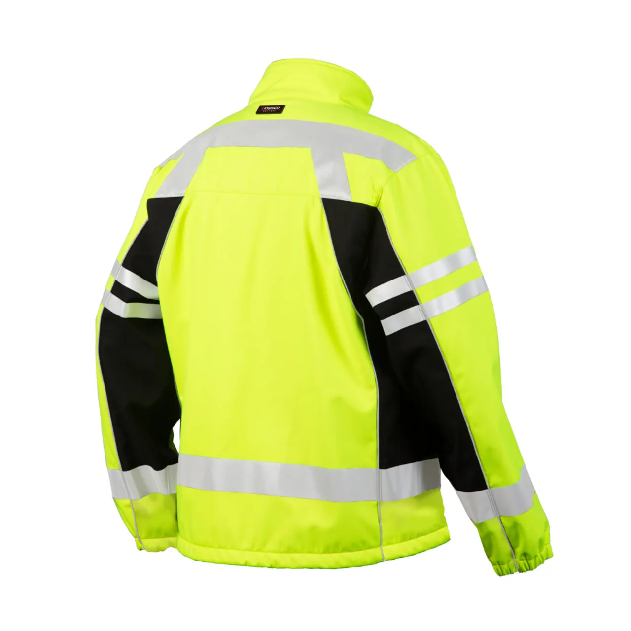 Kishigo Soft Shell Safety Jacket Premium Black Series JS137 Lime