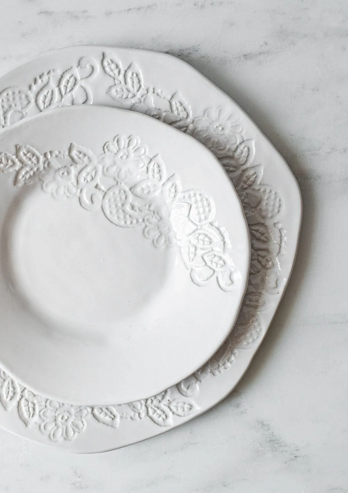 Lace Piatra Dinner Plate | White