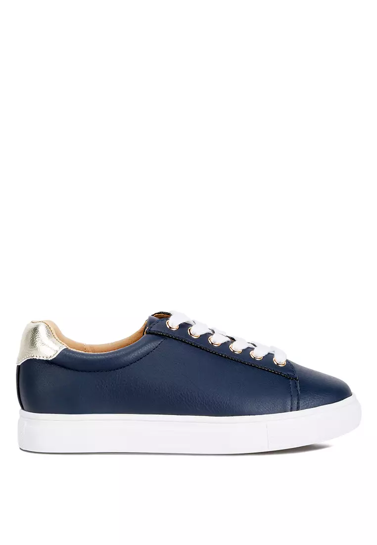 London Rag Navy/Gold Croc Back Panel Sneakers