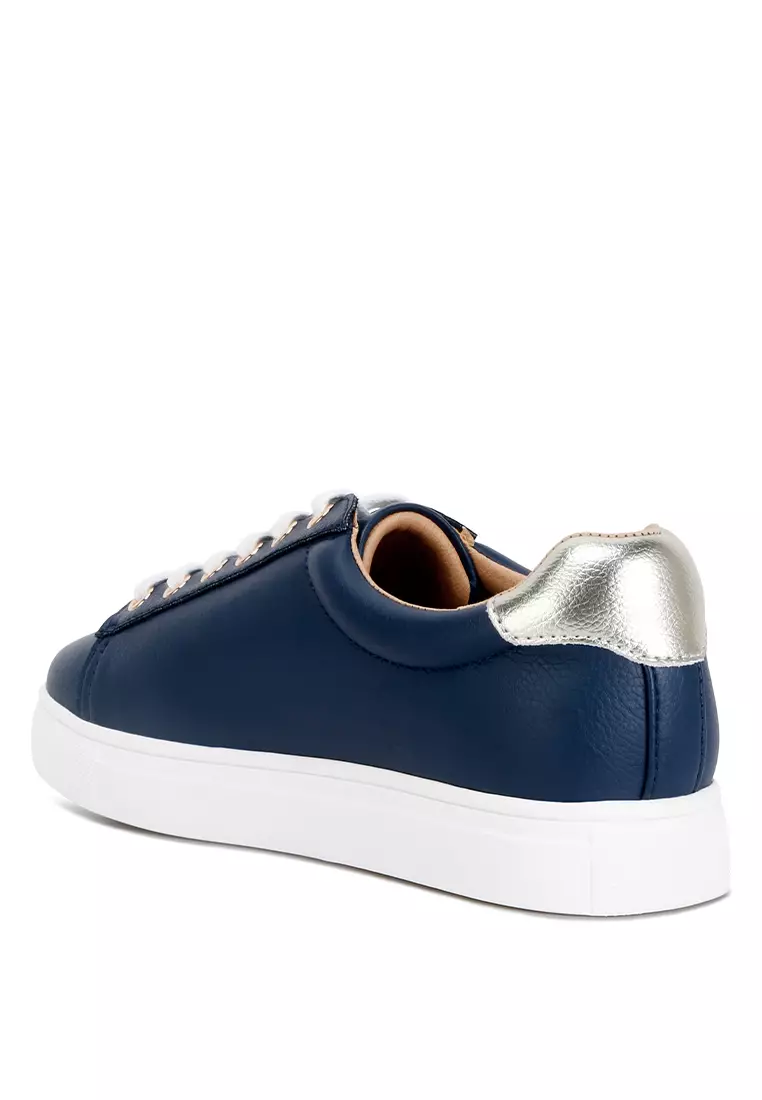 London Rag Navy/Gold Croc Back Panel Sneakers