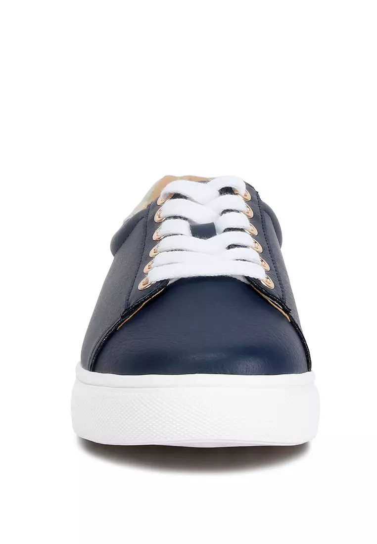 London Rag Navy/Gold Croc Back Panel Sneakers