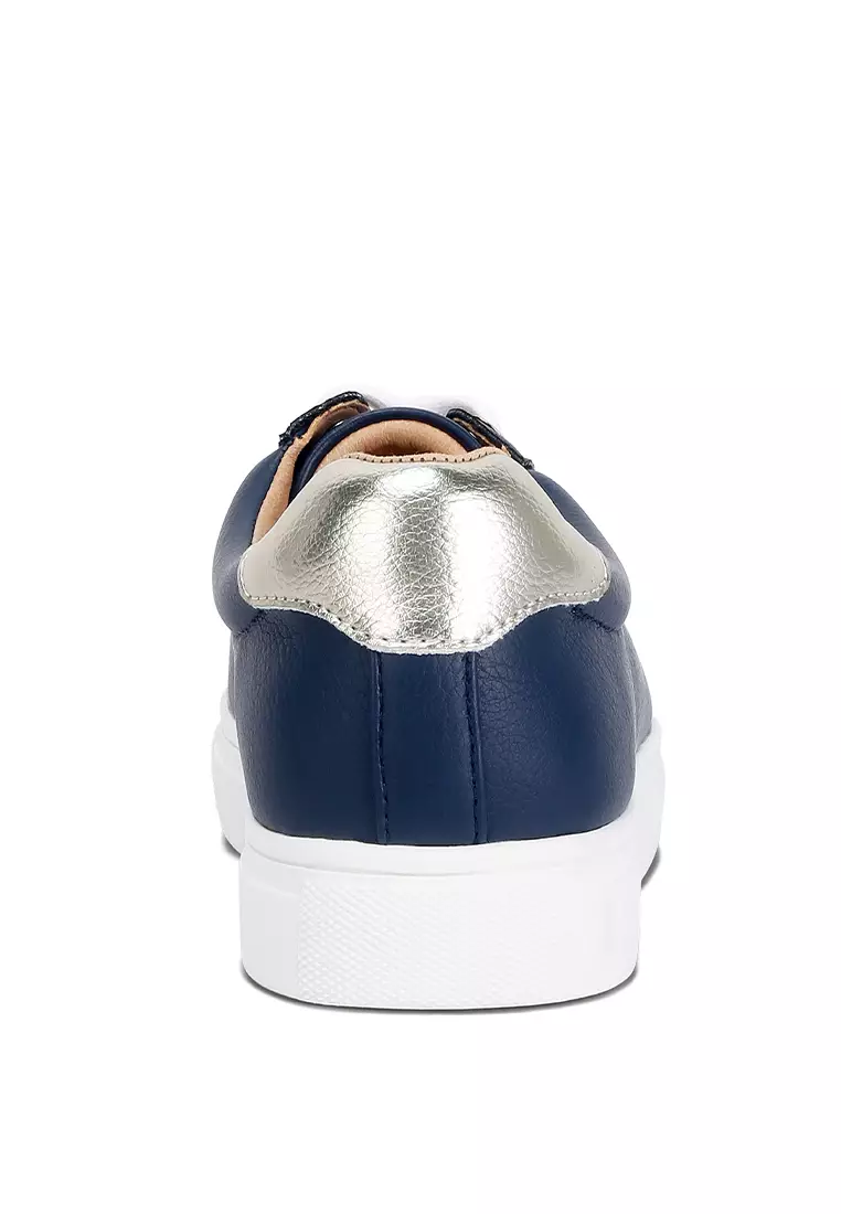 London Rag Navy/Gold Croc Back Panel Sneakers