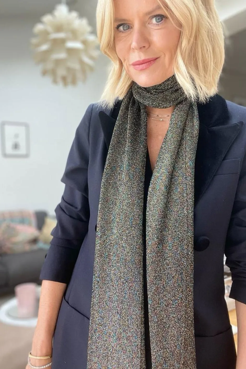 Maddie Metallic Scarf - Disco