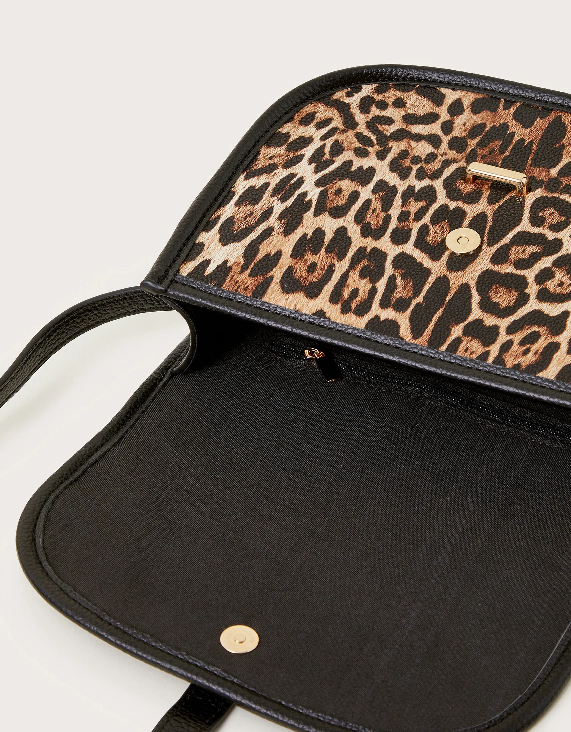 Mava Leopard Print Faux Leather Cross-Body Bag